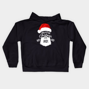 Merry Christmas Ho Ho Ho Santa Claus Beard Kids Hoodie